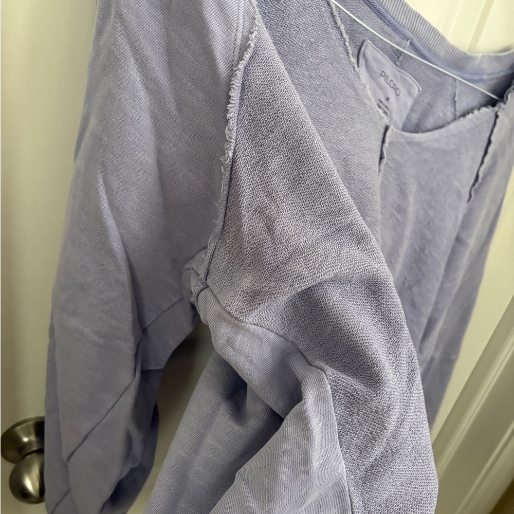 Anthropologie Pilcro Reworked Popover Sweater Lavender Women’s Medium Cotton - Picture 7 of 9